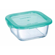 Luminarc Keep'n Box Boîte de Conservation - Carrée - 360ml - Verre - 2 ass - Matériel Verre - Couleur Turquoise