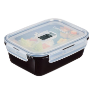 Luminarc Black Box Active Herbruikbare Pot - 1,2L - 21,5x16x7,5cm - Glas - Zwart - Materiaal Glas - Kleur Zwart