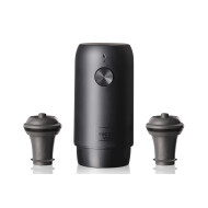 Vacu Vin Elektrische Wine Saver met 2 Vacuüm Flessenstoppen - Oplaadbaar - Metaal - Zwart - Kleur Zwart - Inhoud Nvt