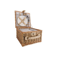 Cosy & Trendy Panier Pique-Nique 2 Personnes avec Sac Isotherme - 30x19cm - Osier - Brun