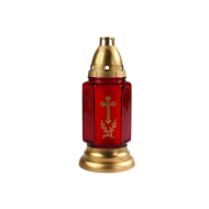 Bispol Memoria 3005 Brander met Deksel - 45h Brandduur - 160g - H25,5 cm - Rood