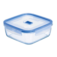 Luminarc Pure Box Active Vershouddoos - Vierkant - 1,22L - Glas - Blauw - Materiaal Glas - Kleur Blauw,Transparant
