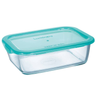 Luminarc Keep'n Box Vershouddoos - Rechthoekig - 1,16L - Glas - 2ass - Kleur Turquoise - Materiaal Glas