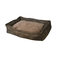 Hondenmand Zyra - 70x55x16cm - Lichtgrijs - Kleur Lichtgrijs - Materiaal Textiel - Vorm Rechthoekig