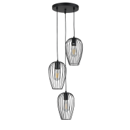 Euro Light Elegante Suspension- Ø160mm - 3xE27 - Cercle - Noir - Type de lampe Lampe non inclus - Couleur Noir - Douilles Nvt - Matériel Métal - Nombre de points lumineux 3
