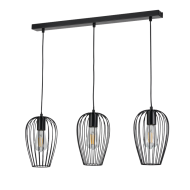 Euro Light Elegante Suspension- Ø160mm - 3xE27 - Rectangle - Noir - Couleur Noir - Douilles Nvt - Nombre de points lumineux 3 - Type de lampe Lampe non inclus - Matériel Métal