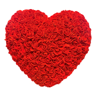 Rozenhart Flowerbox  Kunstrozen in Hartvorm - Rose bear - 40x40cm - Rood