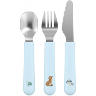 Mepal Kinderbestek Mio - Vork/Mes/Lepel - BPA-vrij - Vaatwasbestendig - RVS - Forest Friends - Merk Mepal