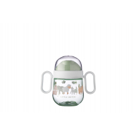 Mepal Drinkbeker Baby Farm Mio - Lekvrij - Handvaten - BPA-vrij - 200ml - Kunststof - Wit/Groen - Merk Mepal