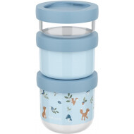Mepal Boîte à snacks Mio - 3 Pièces - Empilable - Sans BPA - 100/175/275ml - Polypropylène - Forêt - Marque Mepal - Couleur Bleu