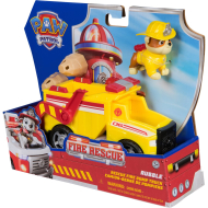 Paw Patrol Sauvetage Incendie Camion-Benne de Rubble - Voiture Jouet avec Figurine - 3 ans - Age à partir de 3 ans