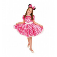 Verkleedjurk Minnie Mouse - Roze met witte stippen - Maat 140 - Nieuw sinds 10/02/2025 - Merk Partyline - Geslacht Meisje - Maat 140 - Leeftijd vanaf 10 jaar