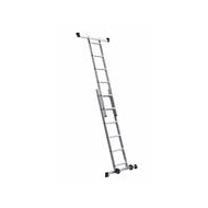 Escalo Échafaudage-Échelle Combiné - Avec Roues - 2x6 Marches - Aluminium - Marque Escalo - Nombre de marches 6