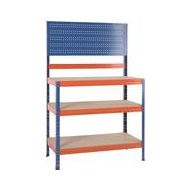 Practo Home Établi Sans Boulons - 225kg - 150x100x50cm - Orange/Bleu - Marque Practo Home
