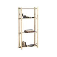 Practo Home Étagère Bois Woody Rack Simple - 175x80x30cm - 4 Étagères - Charge 15kg - Marque Practo Home