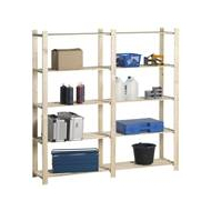Practo Home Étagère Bois Woody Rack Double - 175x175x40cm - 5 Étagères - Charge 30kg - Marque Practo Home