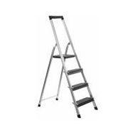 Escalo Escabeau Aluminium 4 Marches Power Step avec Porte-outils - Noir - Marque Escalo - Nombre de marches 4