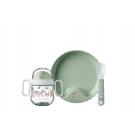 Mepal Babyservies Mio - Vakjesbord/Drinkbeker/Lepel - BPA-vrij - Kunststof - Farm - Merk Mepal