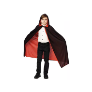 CAPE NOIR/ROUGE + CAPUCHON - Taille  One Size - Age Junior - Sexe Unisex