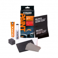 QUIXX Steenslag Reparatiekit - Lakstift 12ml - Incl. schuurpapier en polijstmiddel - Zwart