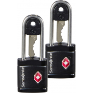 Samsonite Koffersloten met Sleutel - TSA-Functie - Zink - Zwart - 2 stuks