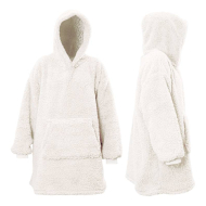 Hoodie Teddy - 70x50x87cm - Taille Unique - Blanc - Surmatelas - Marque Unique Living - Type de vêtement Capuche - Taille One Size - Couleur Blanc