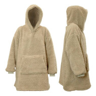 Hoodie Teddy - 70x50x87cm - One Size - Beige - Merk Unique Living - Kleur Beige - Type kledij Hoodie - Maat One Size