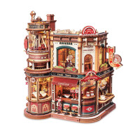 ROKR Dream Coffee Factory Muziekdoos EAB02 3D Houten Puzzel - 593 Stuks - Leeftijd vanaf 14 jaar
