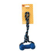 Touw met Speelgoedbeen - Hondenspeelgoed - 13x32cm - Blauw/Zwart - Nieuw sinds 11/02/2022 - Merk Euro Pet