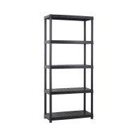 Practo Home Opbergrek Plasti Rack 081 - 5 Legborden - 185x85x40cm - Kunststof - Zwart - Nieuw sinds 31/03/2021 - Hoogte 260 - Breedte 400 - Lengte 840 - Merk Practo Home