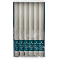 Spaas Rustiek Dinerkaarsen - 10u Brandduur - Ø2,1x25cm - Lichtgrijs - 12 Stuks - Aantal branduren 10u