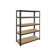 Practo Home Rek Heavy Duty - 5 Legborden - 175kg - 180x120x45cm - Zwart - Merk Practo Home