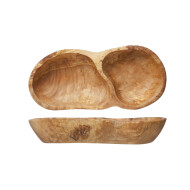 Cosy&Trendy  Antipasti Bord - 2 Secties - 18,5x8,5x3cm - Olijfhout - Bruin - Merk Cosy & Trendy - Kleur Bruin - Materiaal Hout