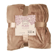 Plaid flannel taupe 160x200 cm - Surmatelas - Nouveau depuis 16/01/2020 - Marque DDD