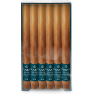 Spaas Rustiek Dinerkaarsen - 10u Brandduur - Ø2,1x25cm - Cognac - 12 Stuks - Aantal branduren 10u