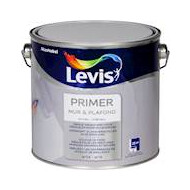 Primer muur & plafond 2,5 L grijs - Merk Levis - Toepassing Plafond,Muur - Afwasbaar Ja - Glansgraad Mat - Geschikt voor Binnen - Verfbasis Watergedragen - Inhoud 2,5 L