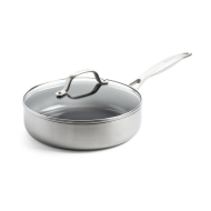 GreenPan Geneva Casserole - Avec Couvercle - Ø24cm - Acier Inoxydable - Argent - Marque GreenPan - Convient pour Électrique,Halogeen,Céramique,Four,Gaz,Induction