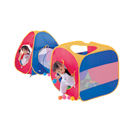 Play House 3-in-1 - Met 100 Ballen - Driehoek Tent, Vierkante Tent en Tunnel - Merk DDD Toys - Leeftijd vanaf 2 jaar