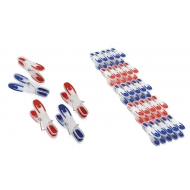 Wasspelden 25 stuks - Merk Leifheit - Kleur Blauw,Rood