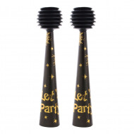 Druktoeters Let's Party - Karton - Zwart - 2 stuks