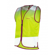 Wowow Reflecterende Vest Yara Female - Rits - M - Fluogeel/Zilver/Roze - Merk Wowow