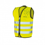 Wowow Fluorescent Veste Schlamm Veste - Enfant - Zip - Réfléchissant - S - Jaune fluo/Argent/Noir - Marque Wowow