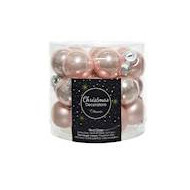 Boule Noël 2,5 cm Rose Poudre - 24 pièces - Couleur Rose
