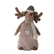 Renne gris avec coeur 42cm - Marque DDD Toys