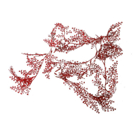 Slinger m/blaadjes rood 150cm - Merk DDD - Kleur Rood