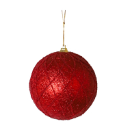 Kerstbal carreaux L rood - Merk DDD - Kleur Rood