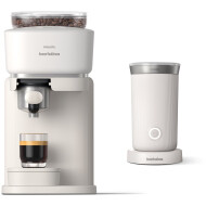 Pack Philips Baristina avec Mousseur à Lait - BAR303/60 - Machine à Expresso - Blanc