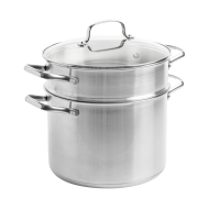 Dagelijkse Kost Kookpotten - Ø24cm - 7,8L - RVS - Zilver - 2 Delig - Merk Dagelijkse Kost - Geschikt voor Halogeen,Alle warmtebronnen,Oven,Keramisch,Inductie,Electrisch,Brander,Gas
