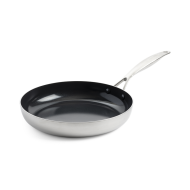 GreenPan Geneva Poêle à Frire - Induction - Ø28cm - Acier Inoxydable - Argent - Marque GreenPan - Convient pour Gaz,Four,Halogeen,Induction,Électrique,Keramisch