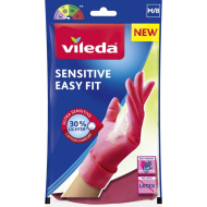 Vileda Sensitive Easy Fit Gloves - Taille M - Coton - Rose - Matériel Coton - Couleur Rose